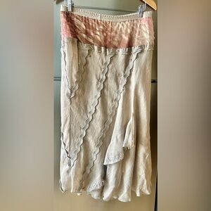 Luan Saré Italian Linen Silk Skirt NWT Size 8 Asymmetrical Artful Design